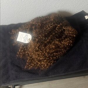 Brown Curly Wig ponytail